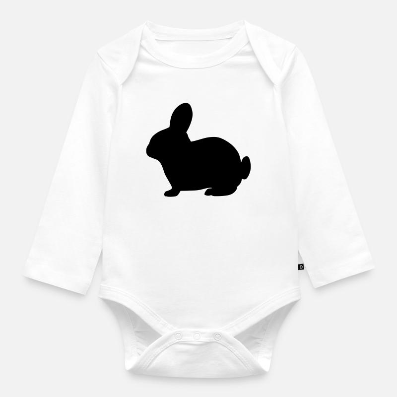 Rabbit - Organic Longsleeve Baby Bodysuit - white