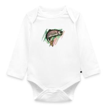 Forelle - Baby Bio-Langarm-Body - Weiß - Vorne
