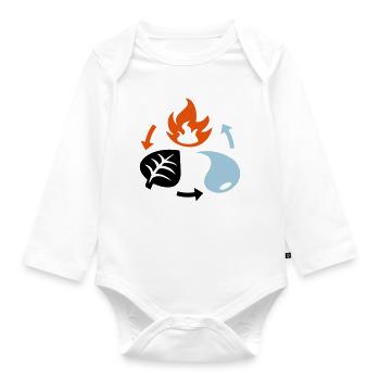Fire, Water, Plant Elements - Organic Longsleeve Baby Bodysuit - white - Front