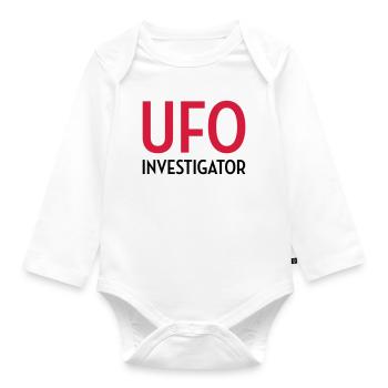 Ufo Alien Raum außerirdisches Aussenseiter - Baby Bio-Langarm-Body - Weiß - Vorne