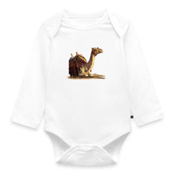 kamel - Baby Bio-Langarm-Body - Weiß - Vorne