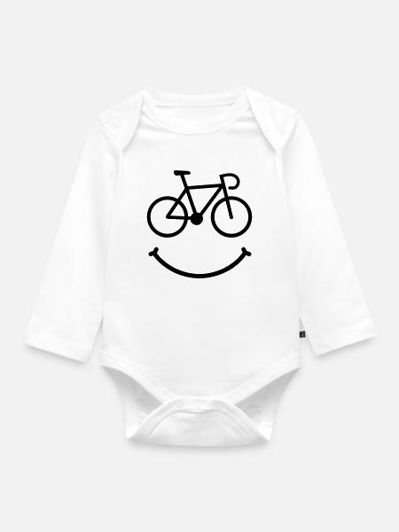 bike smile rennrad - Baby Bio-Langarm-Body - Weiß