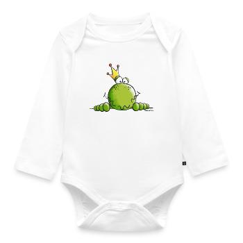 Frog King - Organic Longsleeve Baby Bodysuit - white - Front
