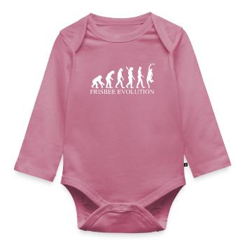 Frisbee evolution - Organic Longsleeve Baby Bodysuit - mauve - Front