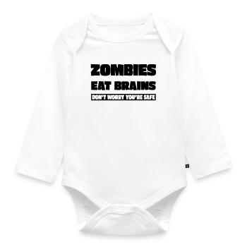 Zombies fressen Gehirne - Baby Bio-Langarm-Body - Weiß - Vorne