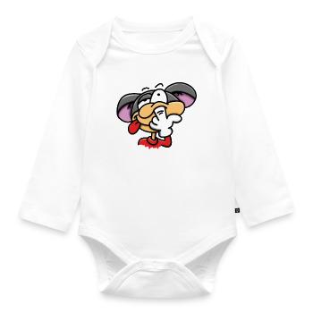 Popeln - Nase bohren - Baby Bio-Langarm-Body - Weiß - Vorne