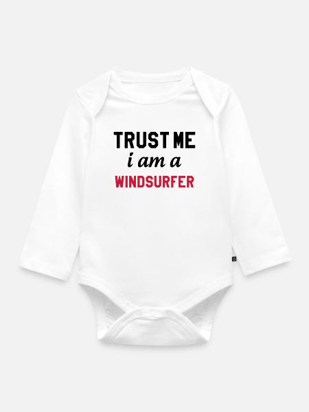 Windsurfen / Windsurfer / Windsurf / Windsurfing - Baby Bio-Langarm-Body - Weiß