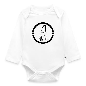 Windsurfen / Windsurfer / Windsurf / Windsurfing - Baby Bio-Langarm-Body - Weiß - Vorne