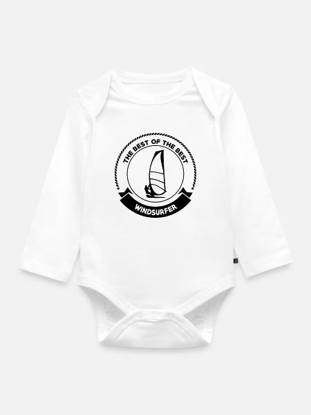 Windsurfen / Windsurfer / Windsurf / Windsurfing - Baby Bio-Langarm-Body - Weiß