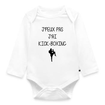 Kickboxing / Kickboxer / Kick Boxing / Kick Boxer - Organic Longsleeve Baby Bodysuit - white - Front