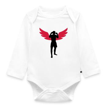 Kickboxing / Kickboxer / Kick Boxing / Kick Boxer - Organic Longsleeve Baby Bodysuit - white - Front