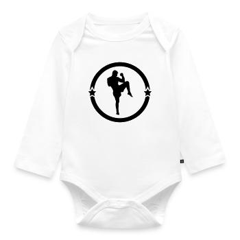 Kickboxing / Kickboxer / Kick Boxing / Kick Boxer - Organic Longsleeve Baby Bodysuit - white - Front