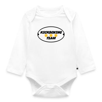 Kickboxing / Kickboxer / Kick Boxing / Kick Boxer - Organic Longsleeve Baby Bodysuit - white - Front
