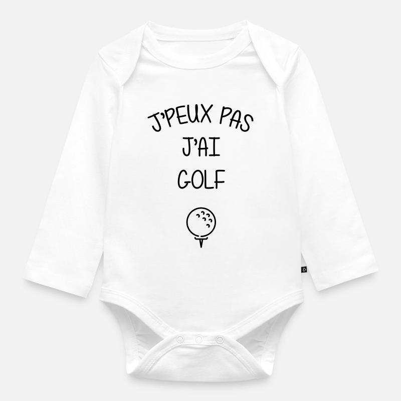 Golf / Golfeur / Golfeuse / Sport / Minigolf - Body Bébé bio manches longues - blanc