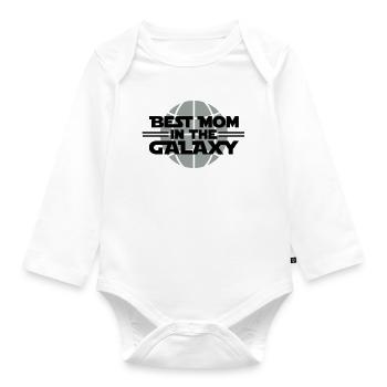 Best Mom In The Galaxy - Baby Bio-Langarm-Body - Weiß - Vorne