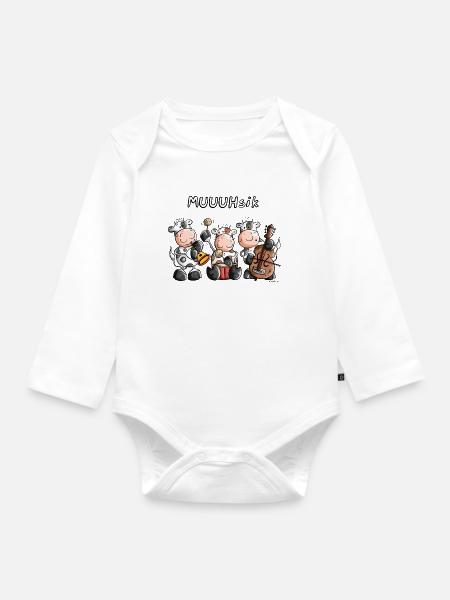 MUUUHsik Kühe - Baby Bio-Langarm-Body - Weiß