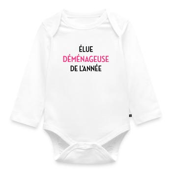 Mover Frachtführer Déménageur Déménagement - Organic Longsleeve Baby Bodysuit - white - Front