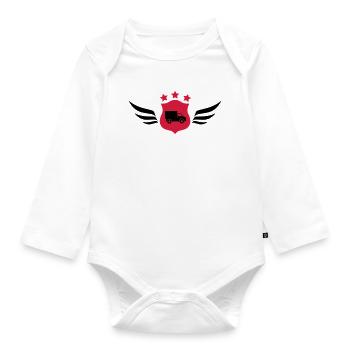 Mover Frachtführer Déménageur Déménagement - Organic Longsleeve Baby Bodysuit - white - Front