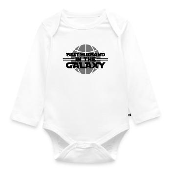 Best husband in the Galaxy - Baby Bio-Langarm-Body - Weiß - Vorne