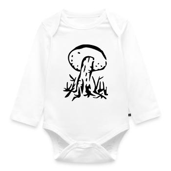 pilz natur speise - Baby Bio-Langarm-Body - Weiß - Vorne