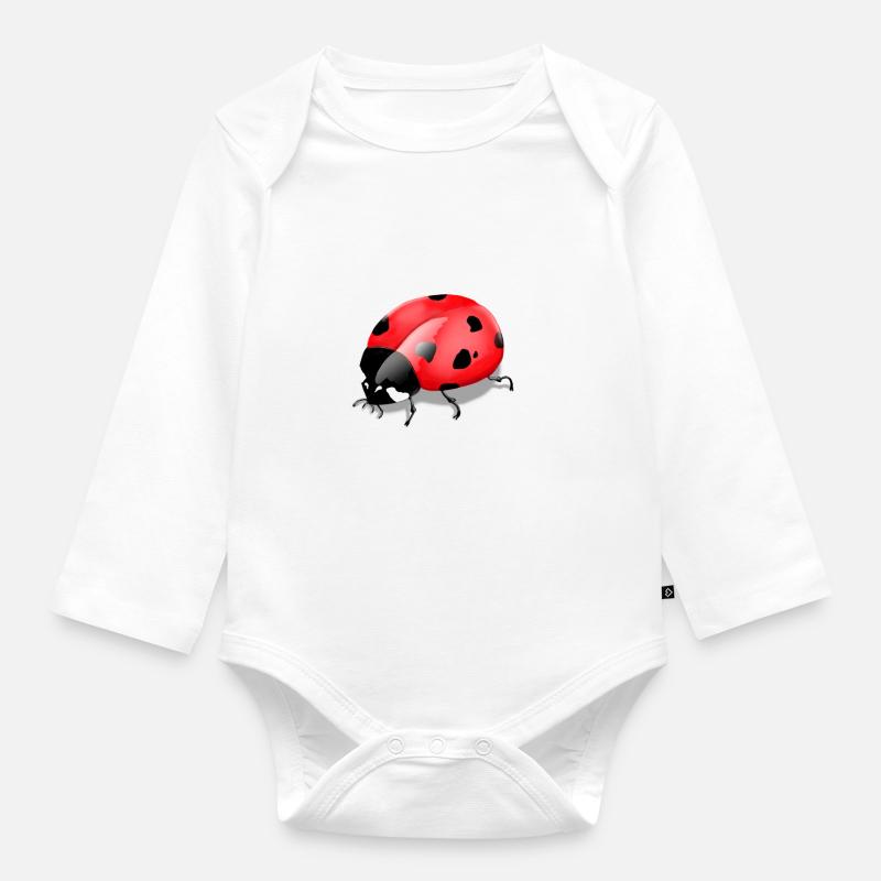 Imprimé insecte - Body Bébé bio manches longues - blanc