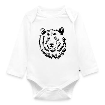 Baer Raubtier - Baby Bio-Langarm-Body - Weiß - Vorne