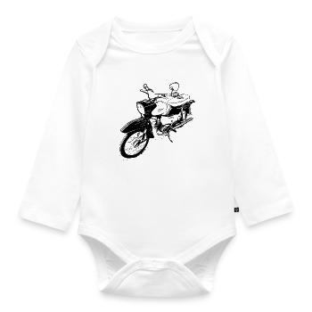 Simson Star - Baby Bio-Langarm-Body - Weiß - Vorne
