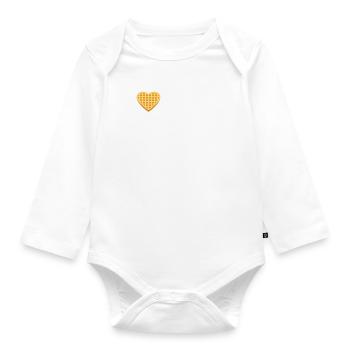 J'aime les gaufres gaufres idée cadeau boutique de gaufres - Body Bébé bio manches longues - blanc - Devant