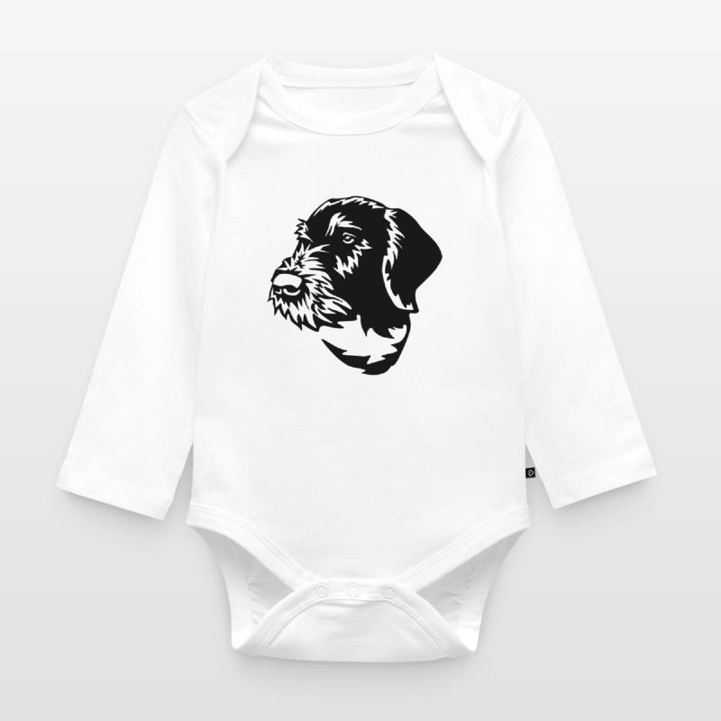 German Wirehaired Pointer Organic Longsleeve Baby Bodysuit