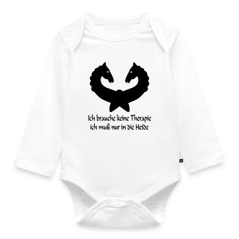 Lüneburger Heide Pferde - Baby Bio-Langarm-Body - Weiß - Vorne