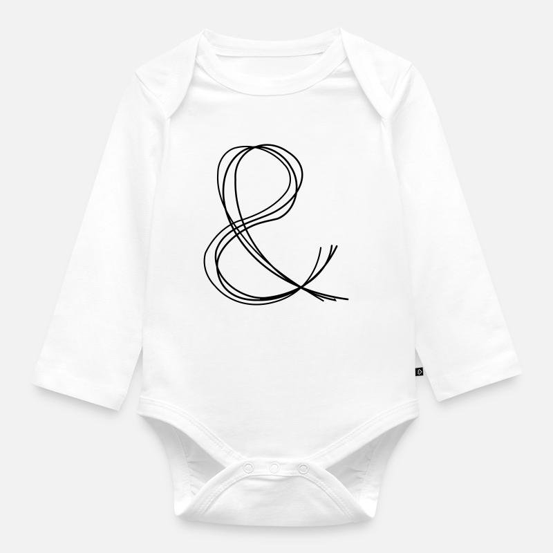 Ampersand Handdrawn - Body Bébé bio manches longues - blanc