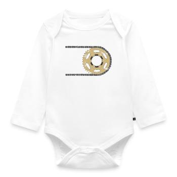 Sprocket chain composite cracks - Organic Longsleeve Baby Bodysuit - white - Front