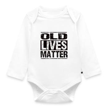 50th birthday - Organic Longsleeve Baby Bodysuit - white - Front