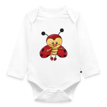 putziger Marienkaefer - Baby Bio-Langarm-Body - Weiß - Vorne