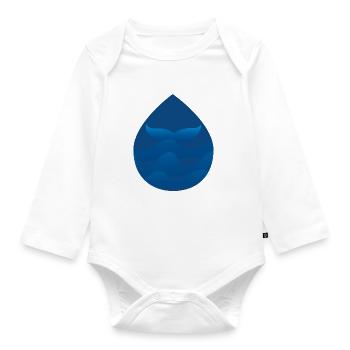 Diving into the deep - Organic Longsleeve Baby Bodysuit - white - Front