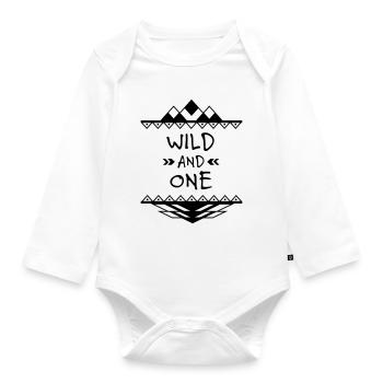 1. Geburtstag Wild and One Baby Spruch zur Geburt - Baby Bio-Langarm-Body - Weiß - Vorne