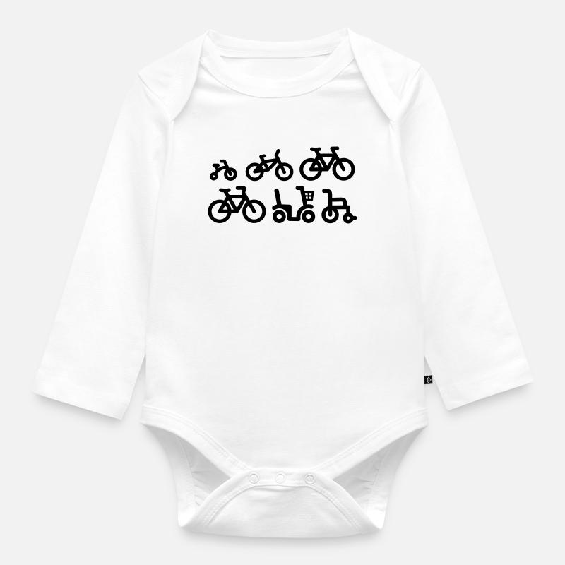 Evolution mountain bike MTB VTT vélo de course - Body Bébé bio manches longues - blanc