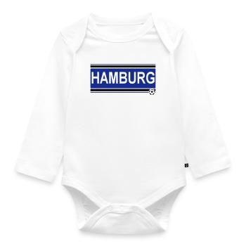 Hamburg , Tradition , Hamburg Fussball Fan (25) - Baby Bio-Langarm-Body - Weiß - Vorne