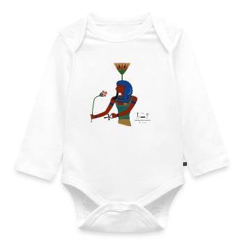 Nefertem I ancient Egyptian deity - Organic Longsleeve Baby Bodysuit - white - Front