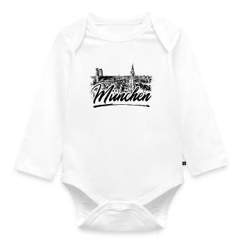 München Design - Baby Bio-Langarm-Body - Weiß - Vorne
