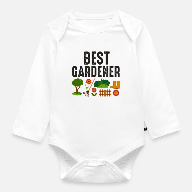 Bester Gärtner - Baby Bio-Langarm-Body - Weiß