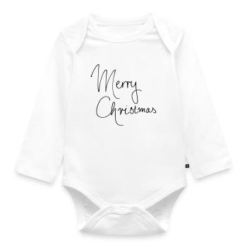Merry Christmas - Organic Longsleeve Baby Bodysuit - white - Front
