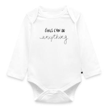 GIRLS CAN DO ANYTHING - Organic Longsleeve Baby Bodysuit - white - Front