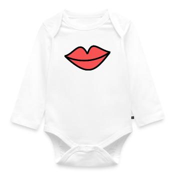 Mund - Baby Bio-Langarm-Body - Weiß - Vorne