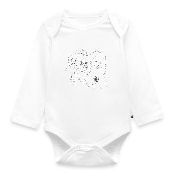 Australian Shepherd - Baby Bio-Langarm-Body - Weiß - Vorne