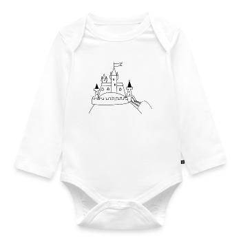 Castle - Organic Longsleeve Baby Bodysuit - white - Front