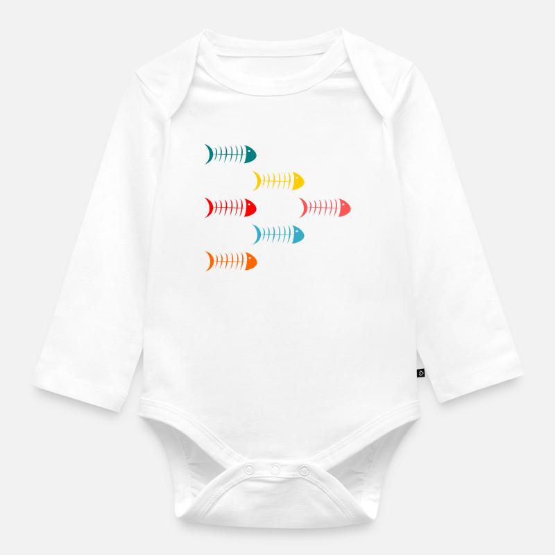 Sardines - Body Bébé bio manches longues - blanc