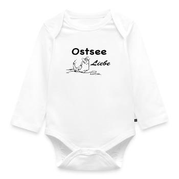 Baltic Sea Love - Organic Longsleeve Baby Bodysuit - white - Front