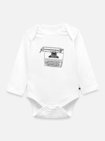 Schreibmaschine - Baby Bio-Langarm-Body - Weiß