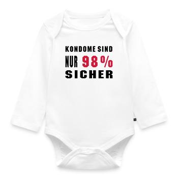 Baby Geburstag Geschenk Sprüche Geschenkidee - Baby Bio-Langarm-Body - Weiß - Vorne